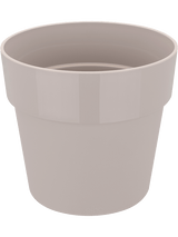 Ronde plantenpot Warm Grey, 22 cm, met brede rand en open bovenkant.