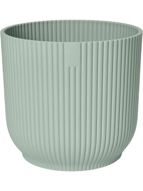 Ronde plantenbak met geribbelde textuur, sorbetgroen, 16 cm