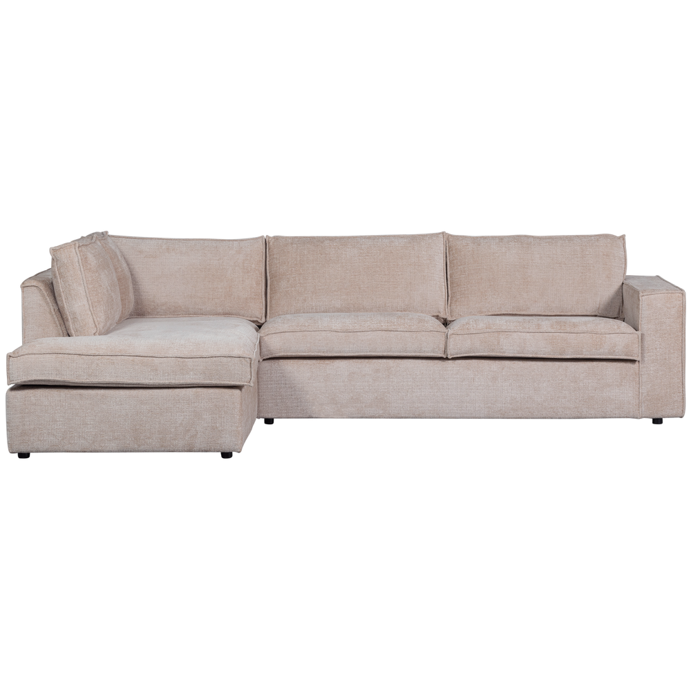 HAJO HOEKBANK LINKS CHENILLE ZAND