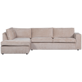 HAJO HOEKBANK LINKS CHENILLE ZAND