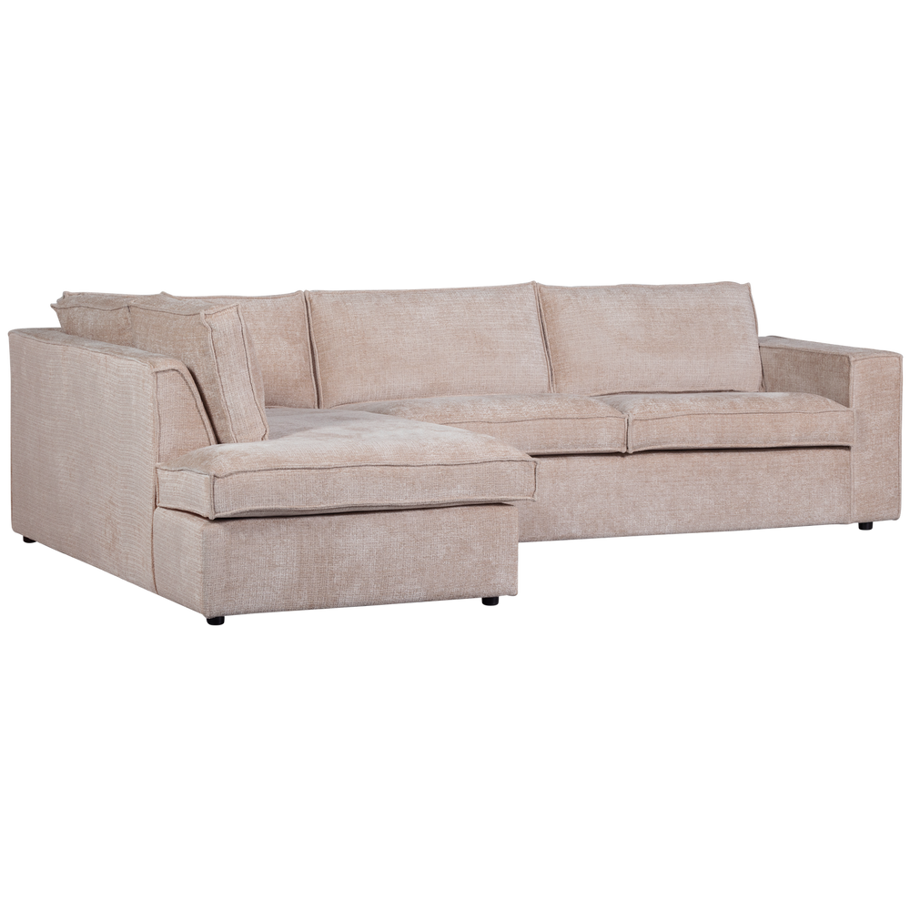 HAJO HOEKBANK LINKS CHENILLE ZAND