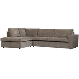 HAJO HOEKBANK LINKS RIBSTOF TAUPE