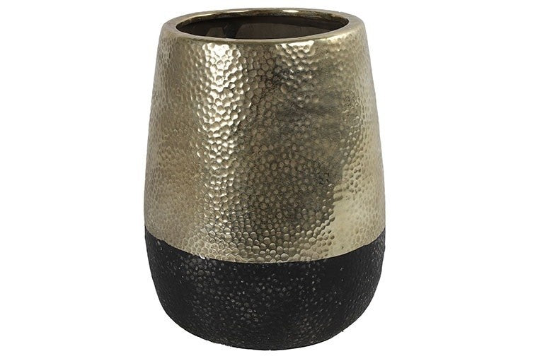 Bloempot ro Terri L goud/zwart