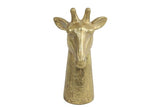 Gouden mokambo-giraf beeldje met ingekerfde patronen, staande giraffe M