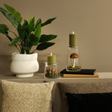 Stompkaars rustiek Ø7,5CM LED ro Lyon M groen-L7,5B7,5H12,5CM