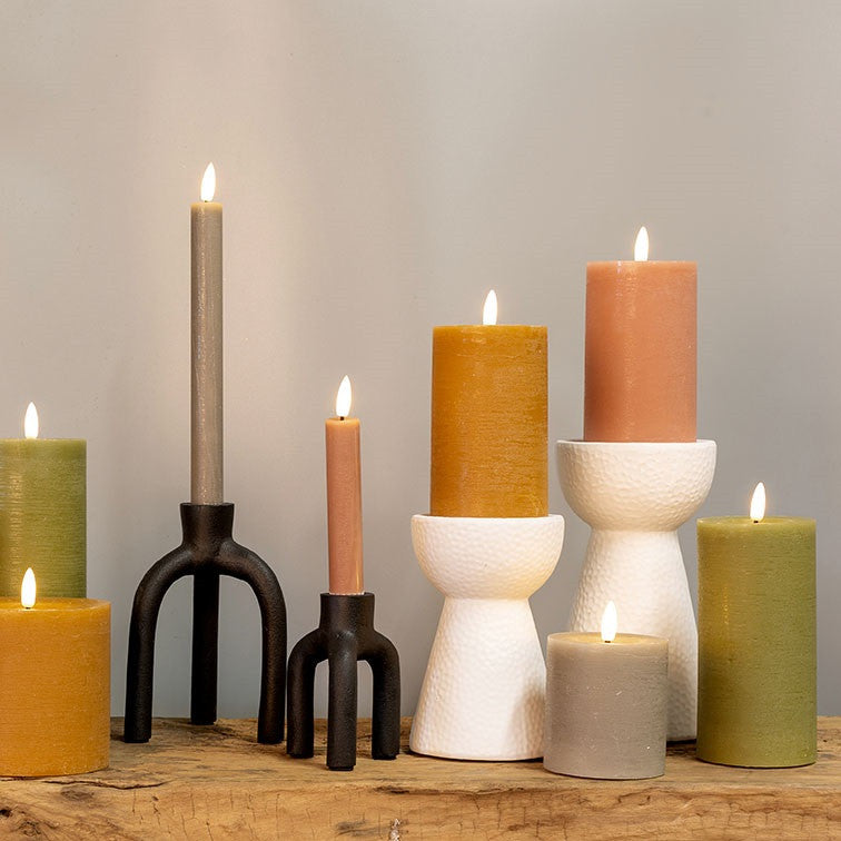 Stompkaars rustiek Ø7,5CM LED ro Lyon M amber-L7,5B7,5H12,5CM