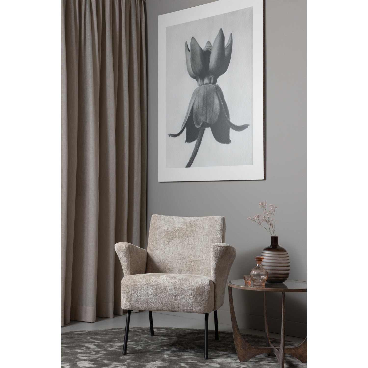 MUSE FAUTEUIL GROF GEWEVEN STOF NATUREL