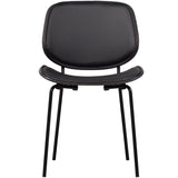 CLOSE IN EETKAMERSTOEL LEERLOOK/MULTIPLEX ZWART