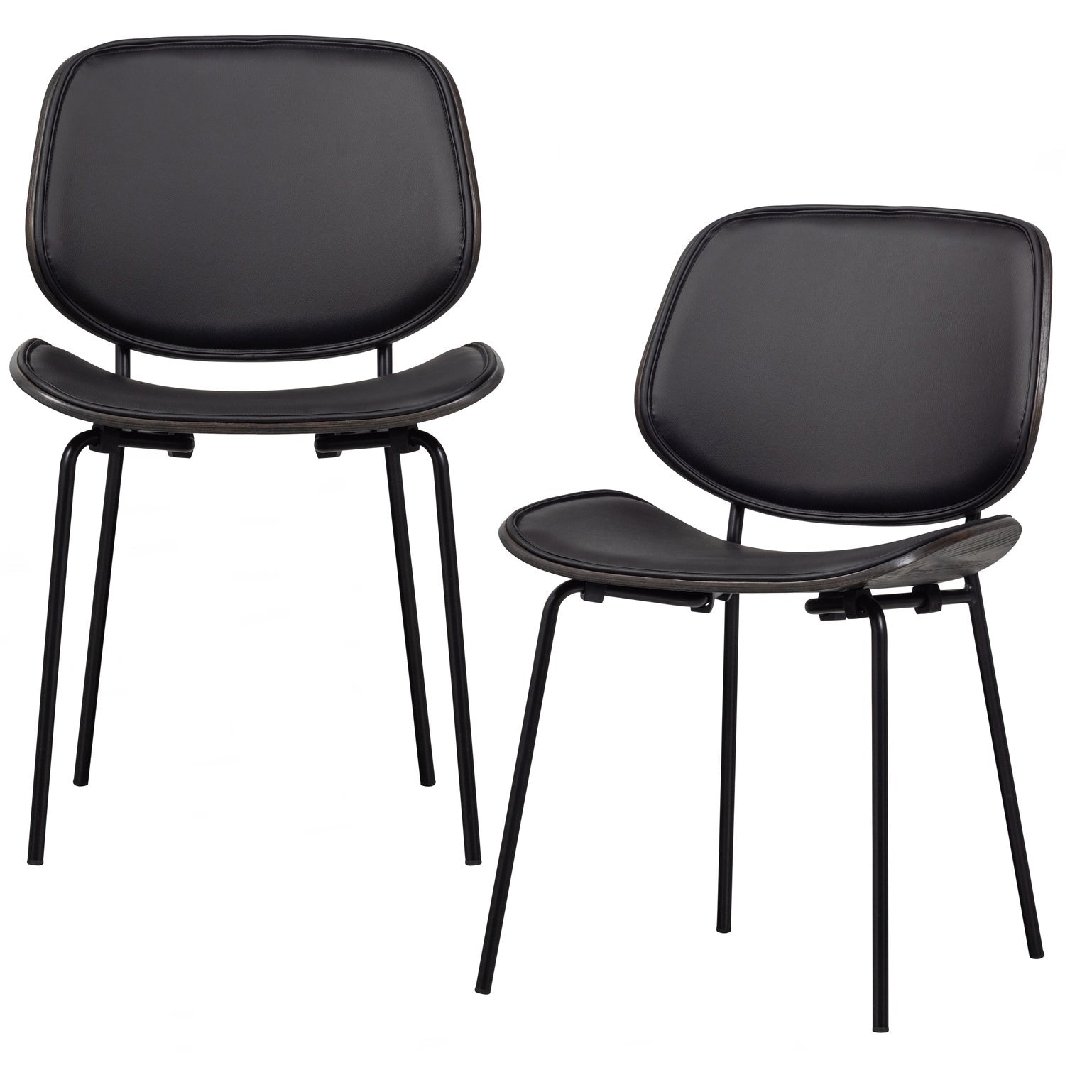 CLOSE IN EETKAMERSTOEL LEERLOOK/MULTIPLEX ZWART