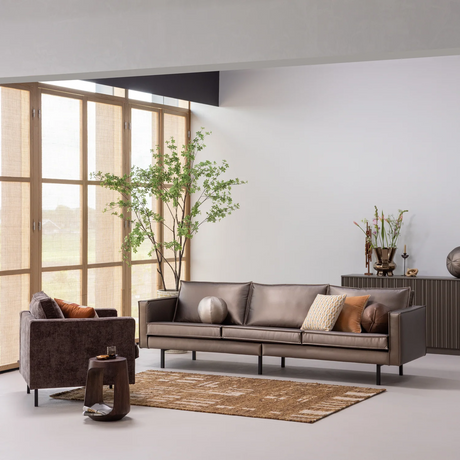 WOOOD - Ian handgeweven vloerkleed wol/katoen bruin 170x240cm