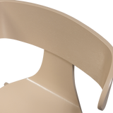 FORM HOUTEN STOEL MET METALEN POOT ZAND