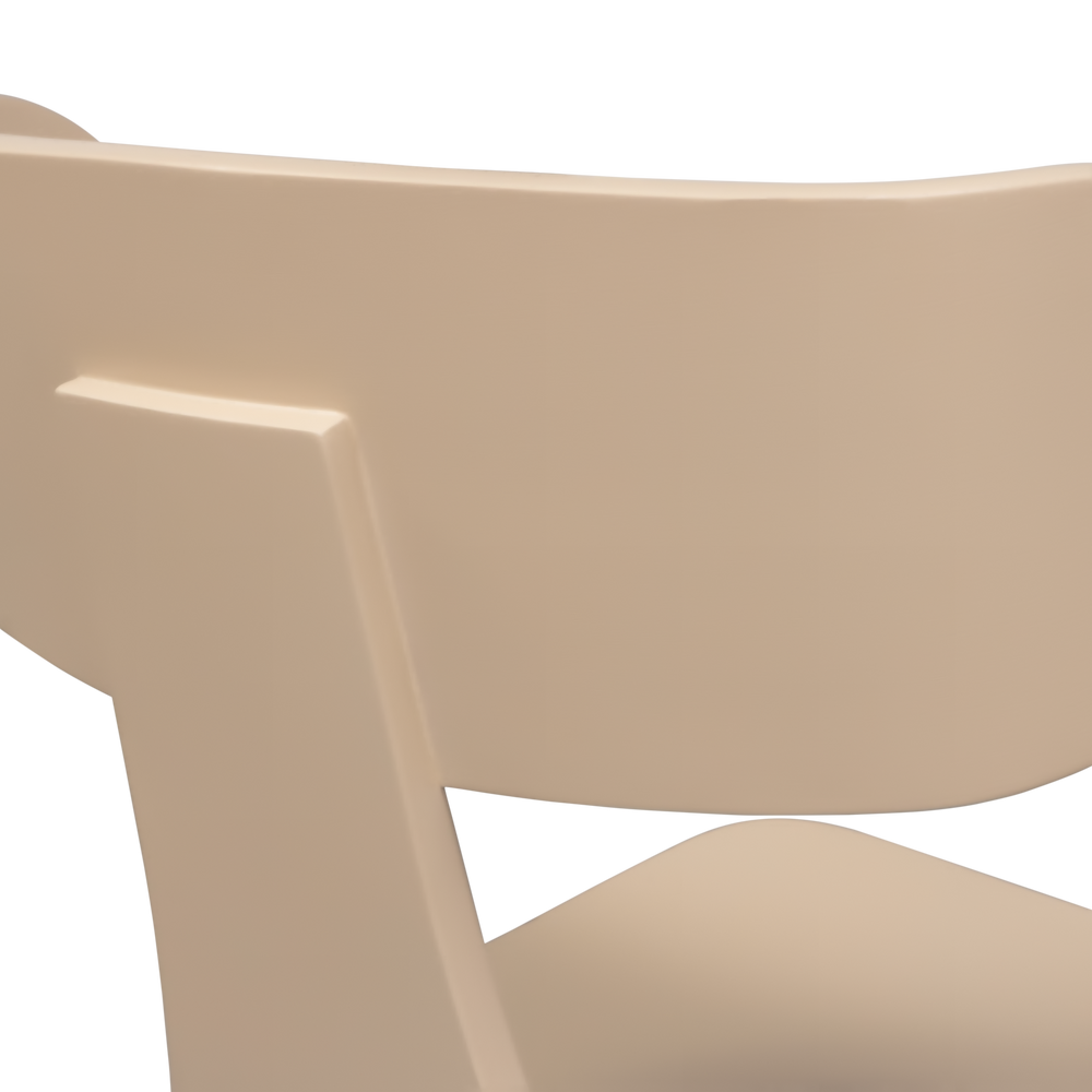 FORM HOUTEN STOEL MET METALEN POOT ZAND