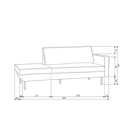 RODEO DAYBED RECHTS ECOLEER COGNAC