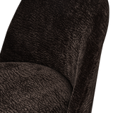 VOGUE EETKAMERSTOEL 3D CHENILLE DONKERBRUIN CHROME POOT