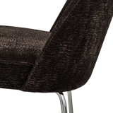 VOGUE EETKAMERSTOEL 3D CHENILLE DONKERBRUIN CHROME POOT