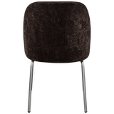 VOGUE EETKAMERSTOEL 3D CHENILLE DONKERBRUIN CHROME POOT