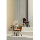 VOGUE EETKAMERSTOEL 3D CHENILLE MIDDENBRUIN