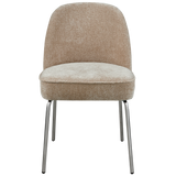 VOGUE EETKAMERSTOEL 3D CHENILLE ZAND CHROME POOT