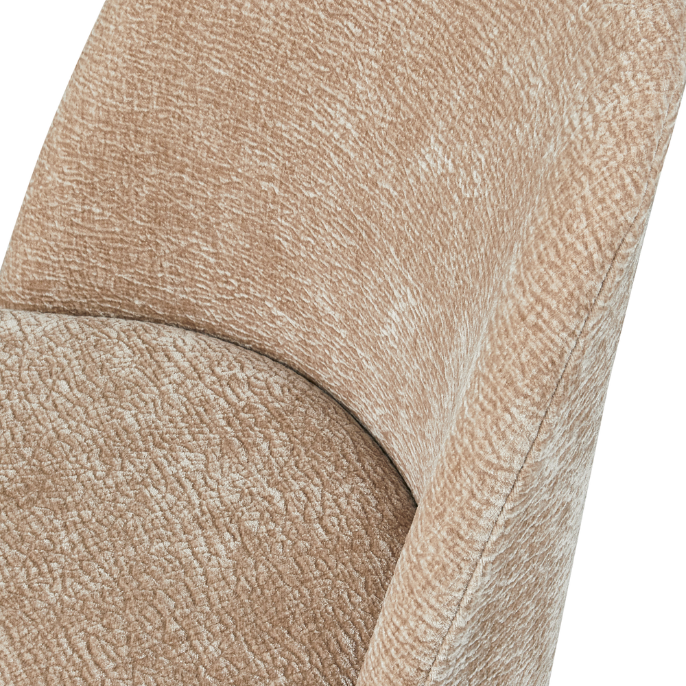 VOGUE EETKAMERSTOEL 3D CHENILLE ZAND CHROME POOT