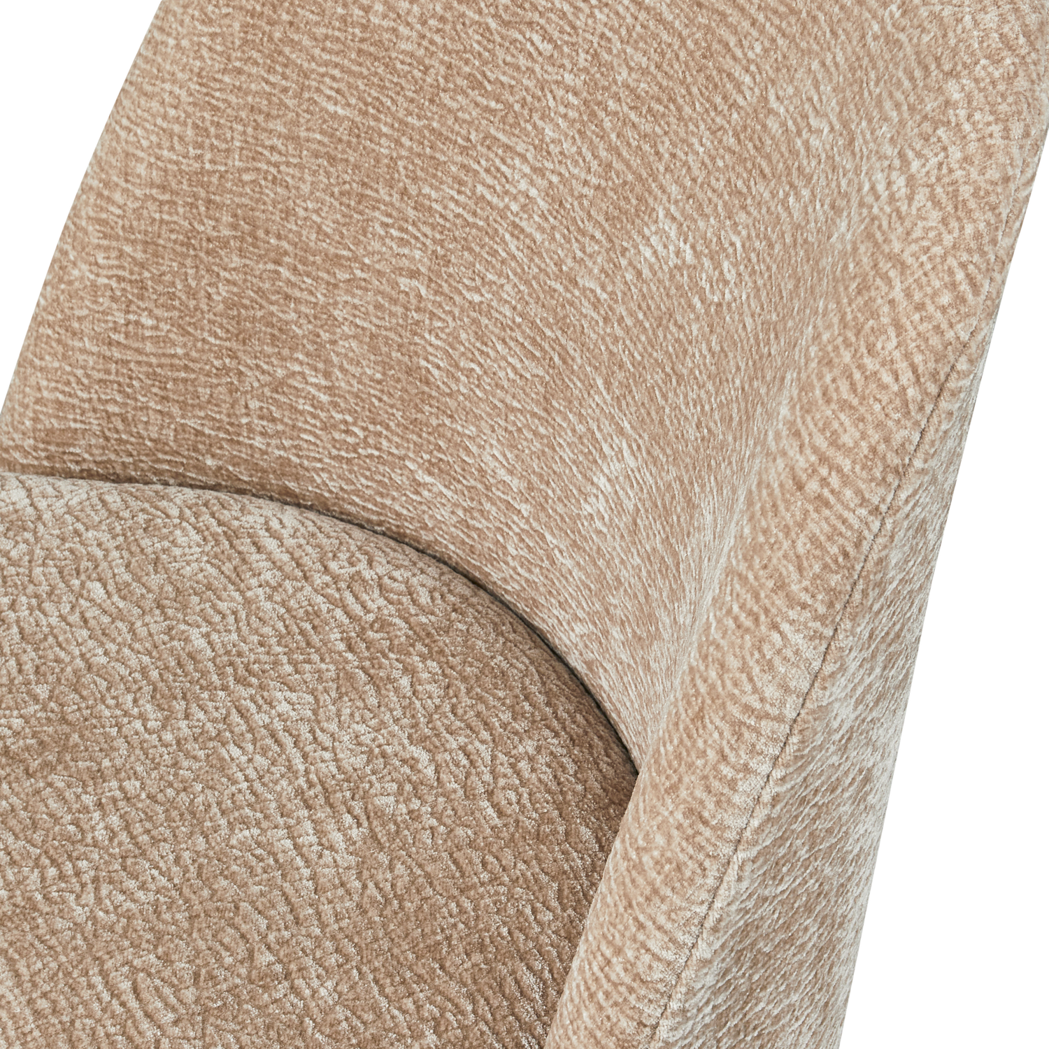 VOGUE EETKAMERSTOEL 3D CHENILLE ZAND CHROME POOT