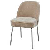 VOGUE EETKAMERSTOEL 3D CHENILLE ZAND CHROME POOT