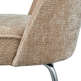 VOGUE EETKAMERSTOEL 3D CHENILLE ZAND CHROME POOT