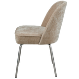 VOGUE EETKAMERSTOEL 3D CHENILLE ZAND CHROME POOT