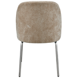 VOGUE EETKAMERSTOEL 3D CHENILLE ZAND CHROME POOT