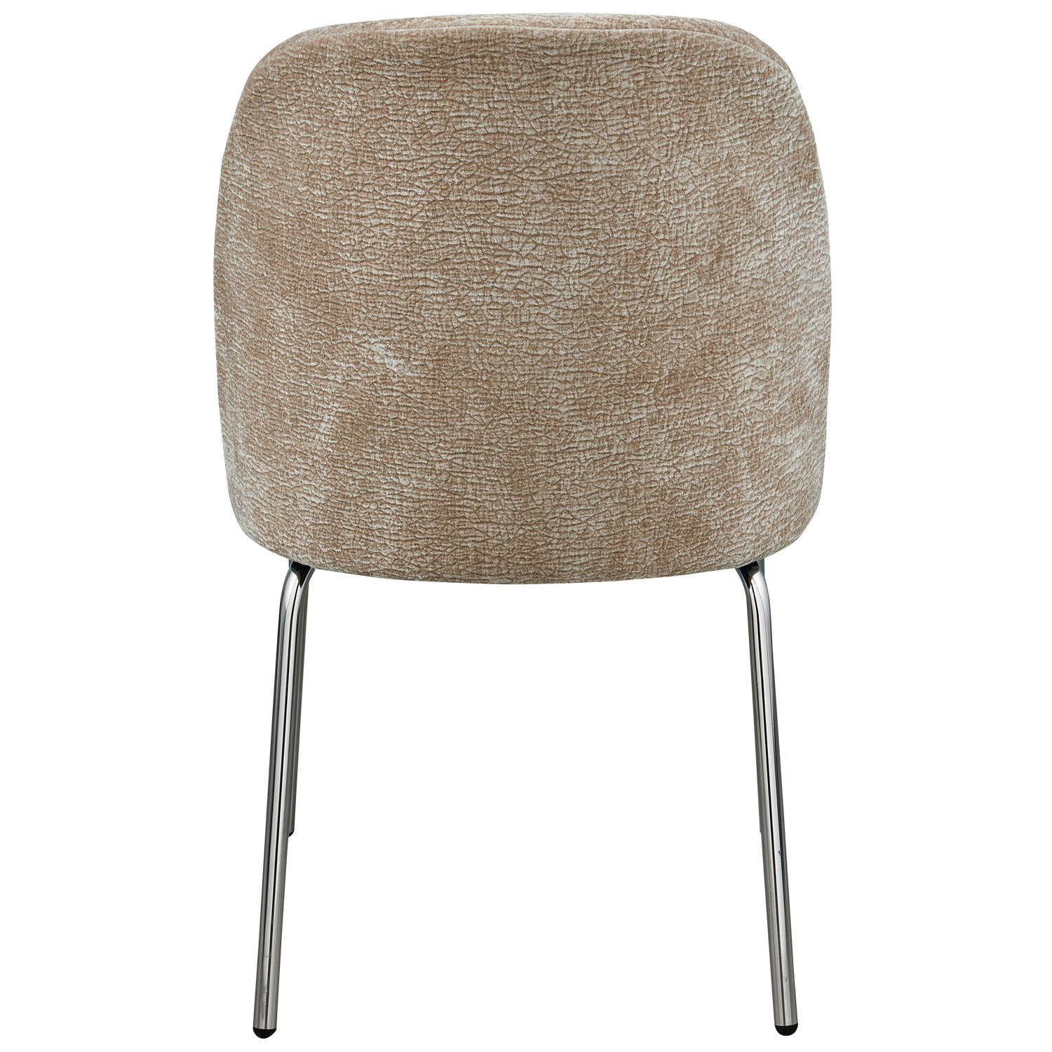 VOGUE EETKAMERSTOEL 3D CHENILLE ZAND CHROME POOT