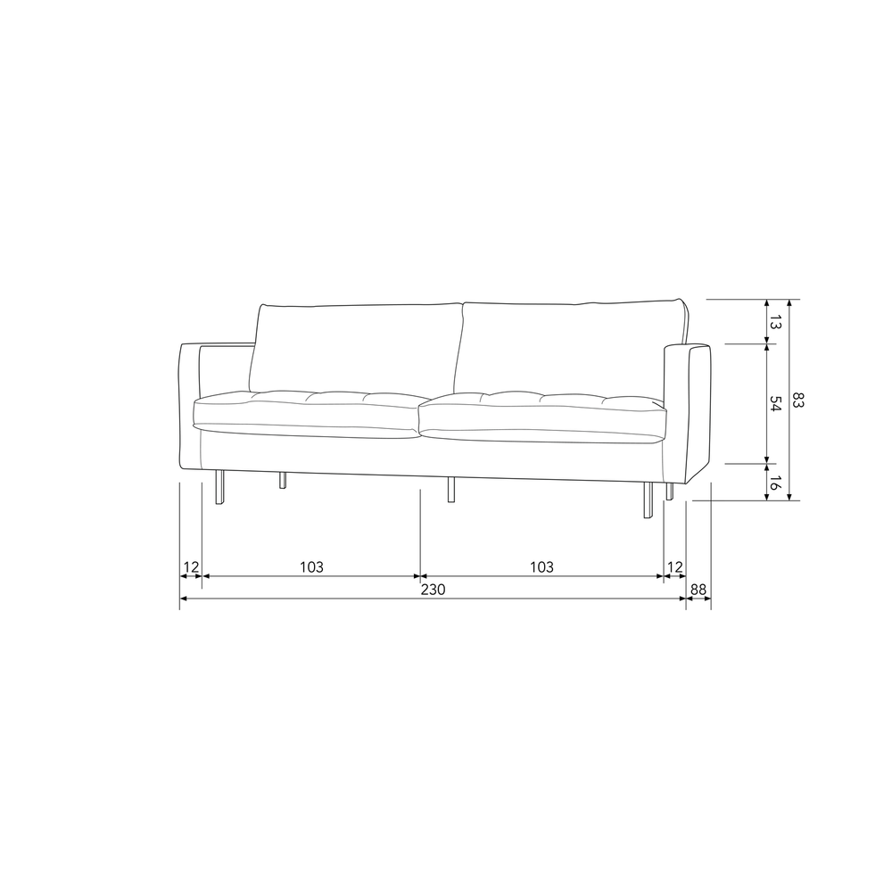 RODEO CLASSIC 2,5-ZITS BANK ECOLEER COGNAC