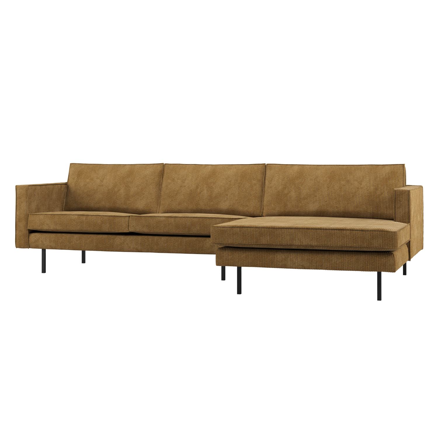 RODEO CHAISE LONGUE BANK RECHTS RIBSTOF HONINGGEEL