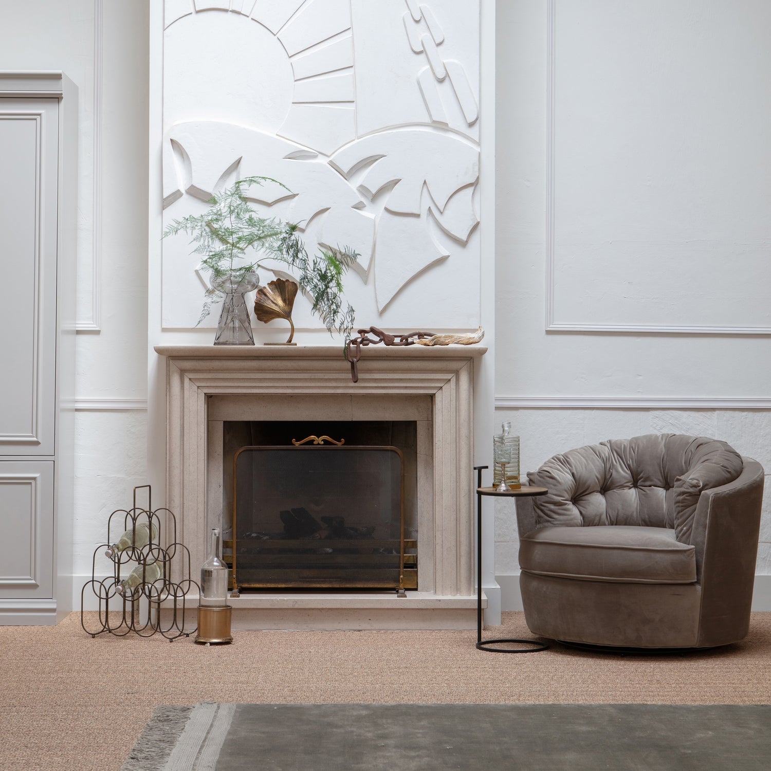 POSITION BIJZETTAFEL METAAL ANTIQUE BRASS