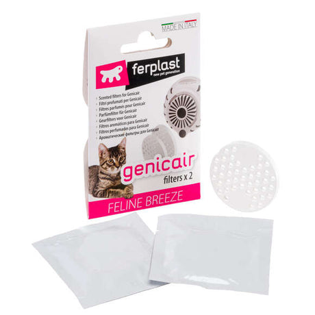 Ferplast genicair geurfilters voor kattenbakaccessoires, 2 schijfjes in verpakking