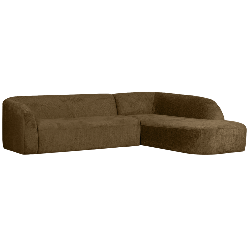 SLOPING HOEKBANK RECHTS STRUCTURE VELVET BRASS