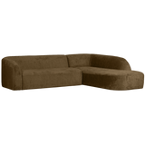 SLOPING HOEKBANK RECHTS STRUCTURE VELVET BRASS