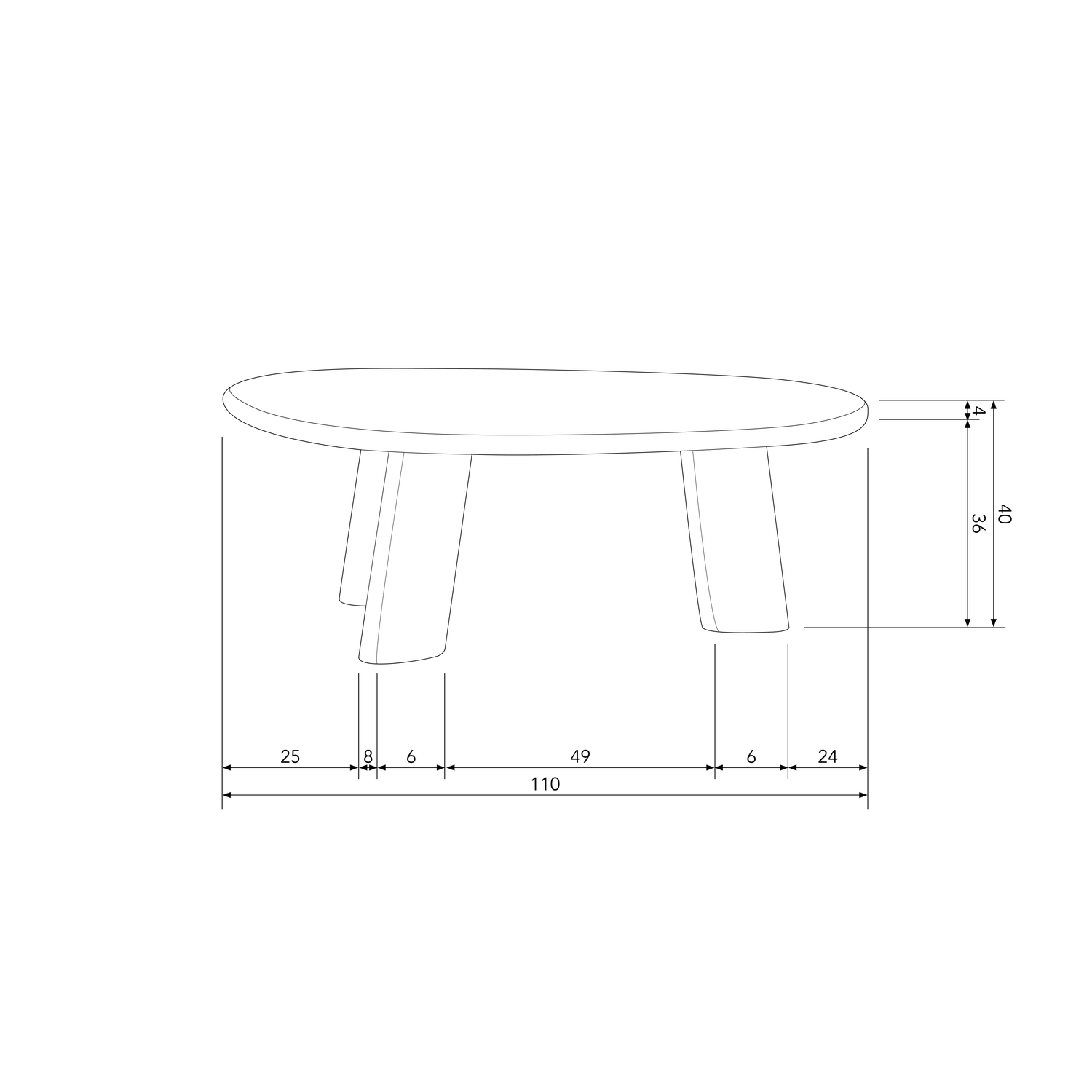ROUNDLY SALONTAFEL MANGOHOUT DONKERBRUIN