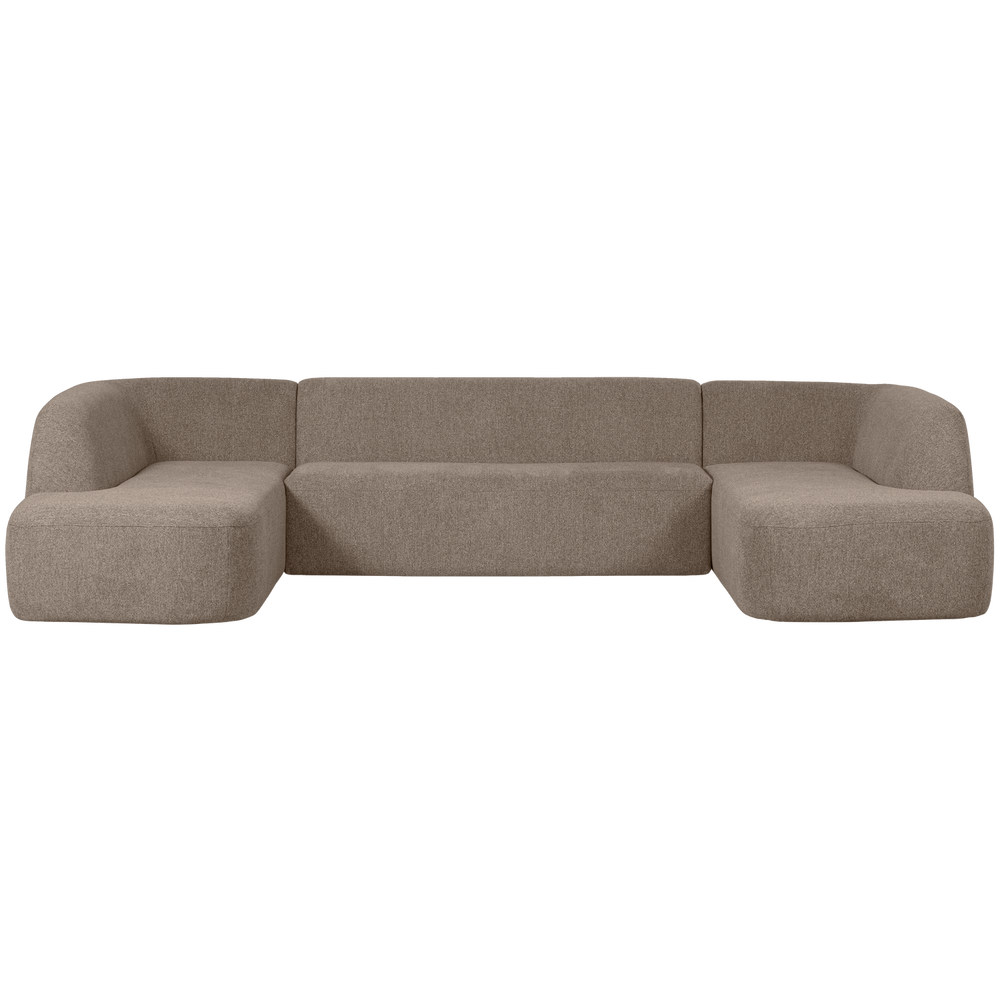 SLOPING U-VORM BANK LICHTBRUIN MELANGE