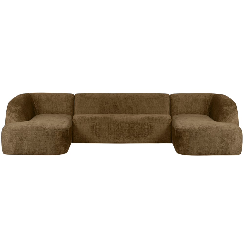 SLOPING U-VORM BANK STRUCTURE VELVET BRASS