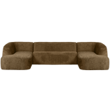 SLOPING U-VORM BANK STRUCTURE VELVET BRASS