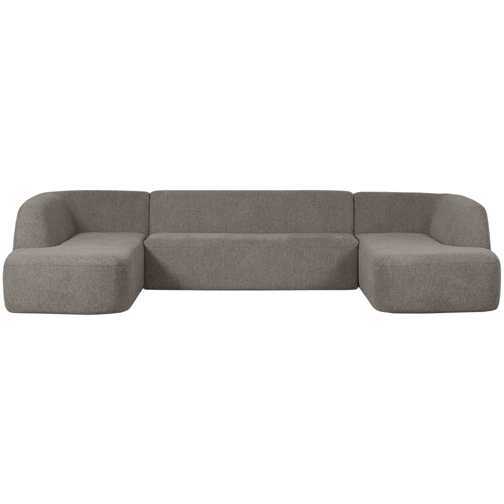 SLOPING U-VORM BANK GRIJS MELANGE