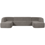 SLOPING U-VORM BANK GRIJS MELANGE