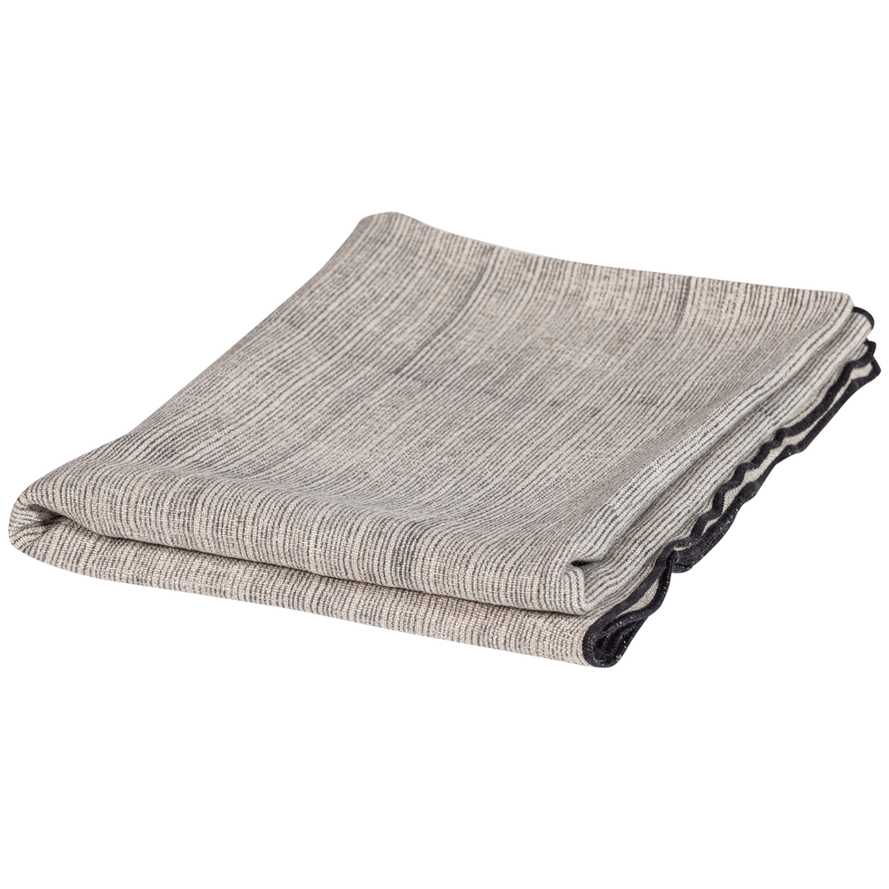 UNIQUE PLAID MET STREEP ZWART/WIT 130X170 CM