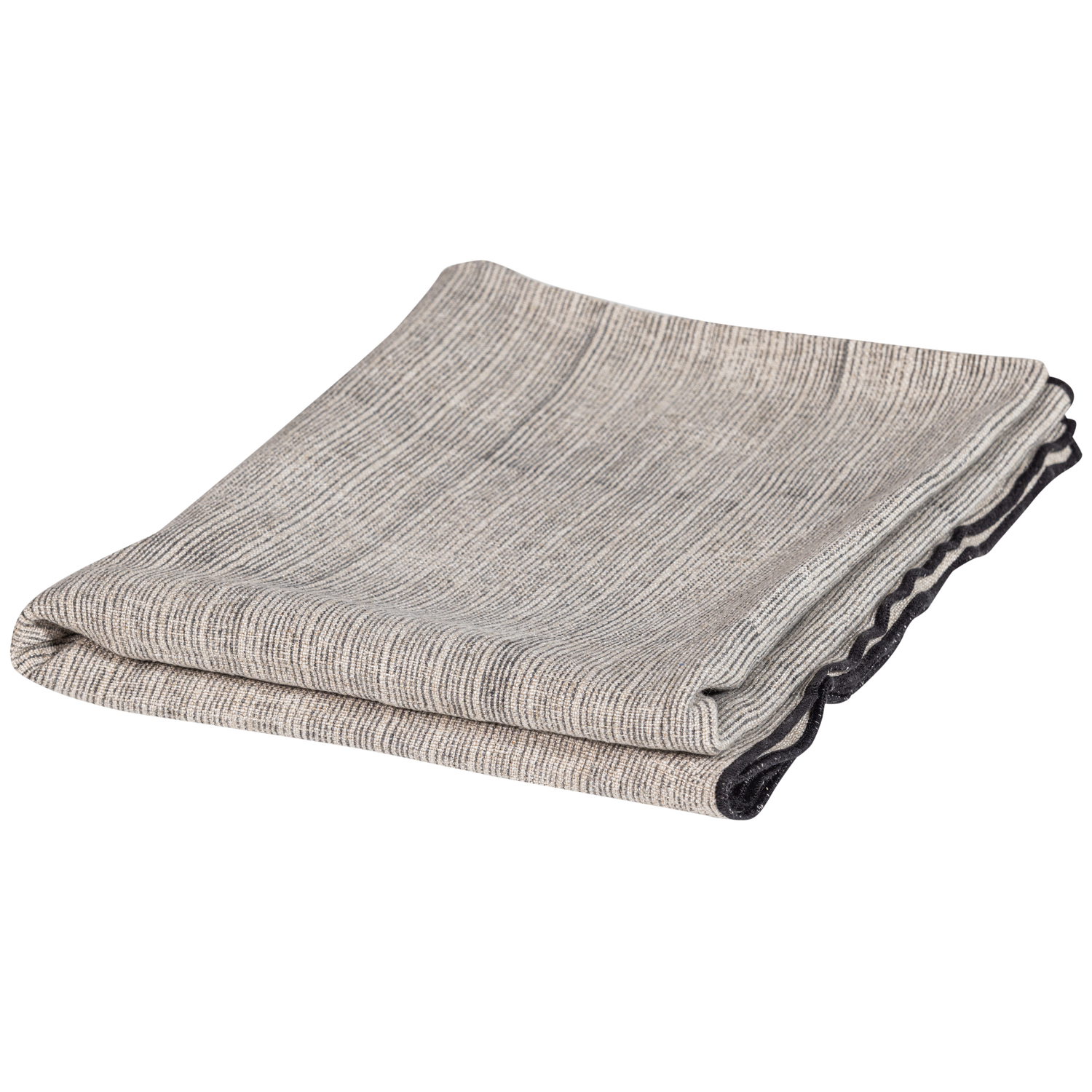 UNIQUE PLAID MET STREEP ZWART/WIT 130X170 CM