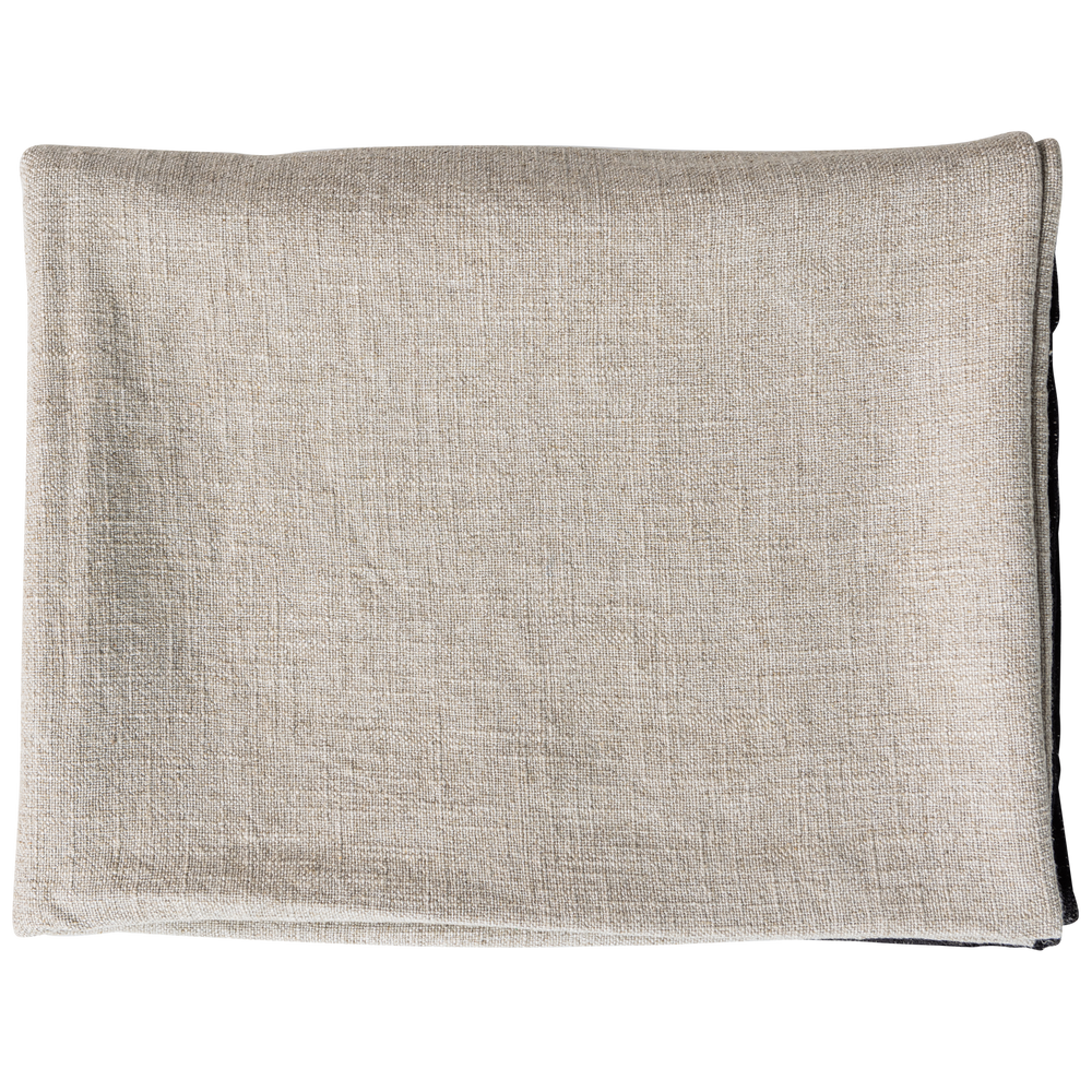 UNIQUE PLAID MET STREEP ZWART/WIT 130X170 CM