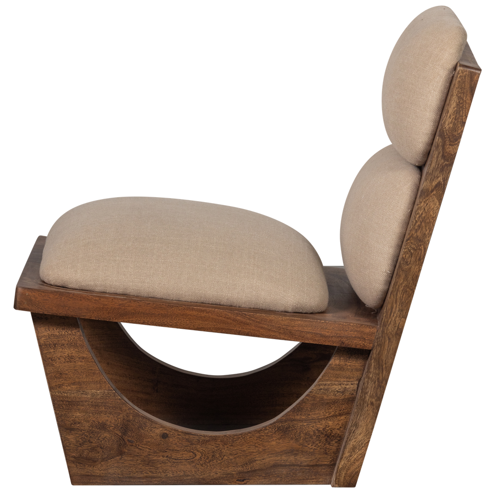 OPULENT FAUTEUIL BOUCLE/HOUT NATUREL