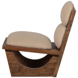 OPULENT FAUTEUIL BOUCLE/HOUT NATUREL