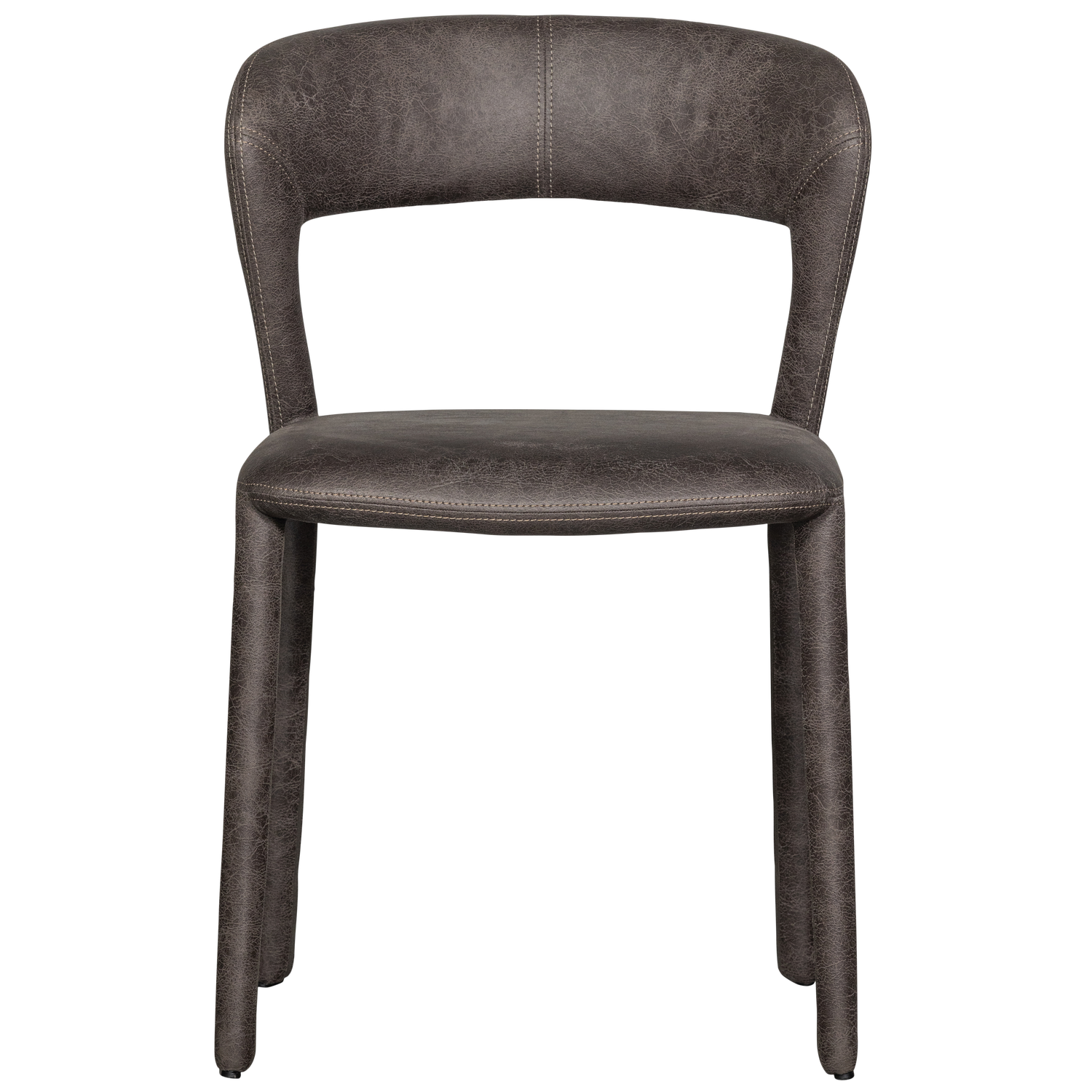 NOBLE EETKAMERSTOEL LEERLOOK ZWART/GRIJS