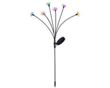 Solar tuinprikker met zwarte prikstok en kleurrijke LED-bloemen
