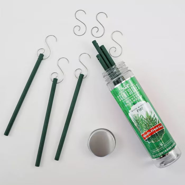 Geurstokjes voor in de kerstboom 6 stuks - White Winter fir