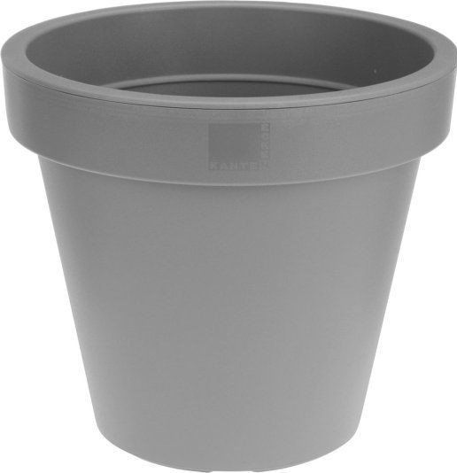 Kunststof bloempot rond 50 cm lichtgrijs, gladde wand en brede bovenrand